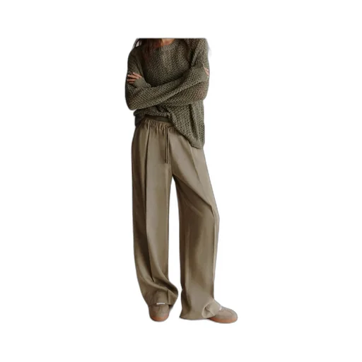 Straight-Fit Stretch Viscose And Linen Trousers