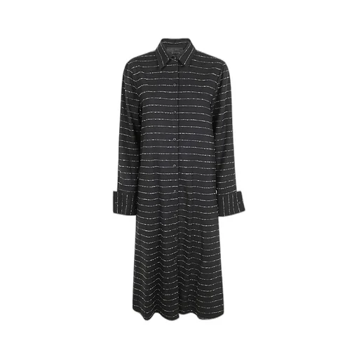 Buttoned Striped Dress
