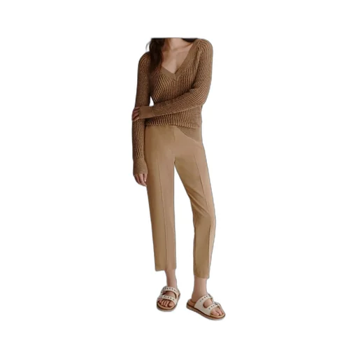 Slim-Fit Stretch Viscose And Linen Trousers