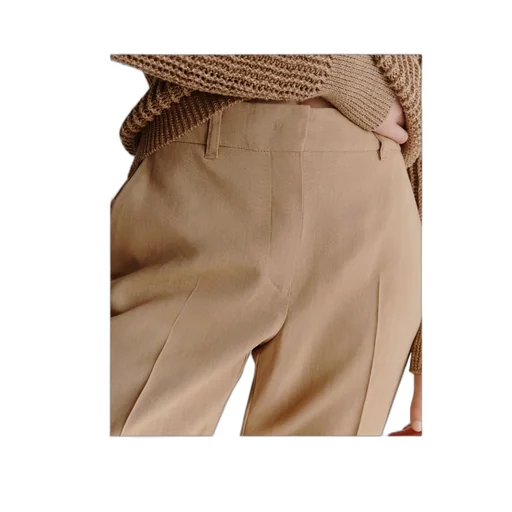 Slim-Fit Stretch Viscose And Linen Trousers