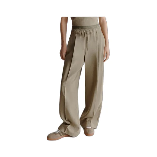 Straight-Fit Stretch Viscose And Linen Trousers