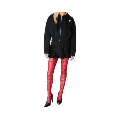 Moon Logo Fleece Cropped Zipped Hoodie