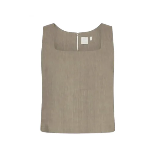 Stretch Viscose And Linen Top