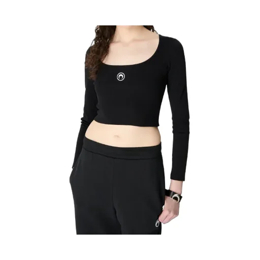Moon Embroidered Cropped Top
