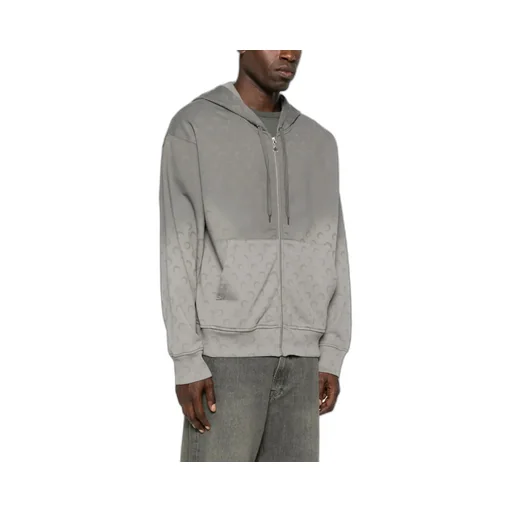 Moon Print Zip-Up Hoodie