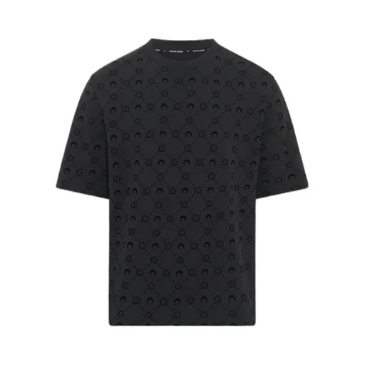 Moonogram Flocked Jersey Relaxed T-Shirt