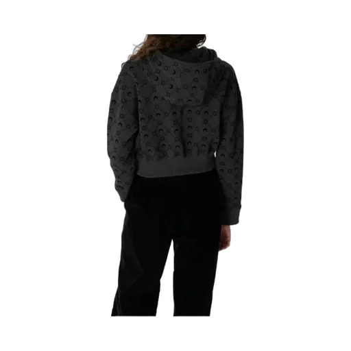 Moonogram Cropped Zipped Hoodie