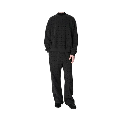 Moonogram Flocked Fleece Relaxed Sweatshirt