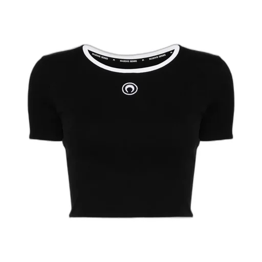 Moon Embroidered Crop Top