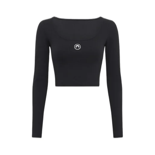 Moon Embroidered Cropped Top
