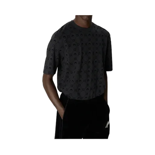 Moonogram Flocked Jersey Relaxed T-Shirt