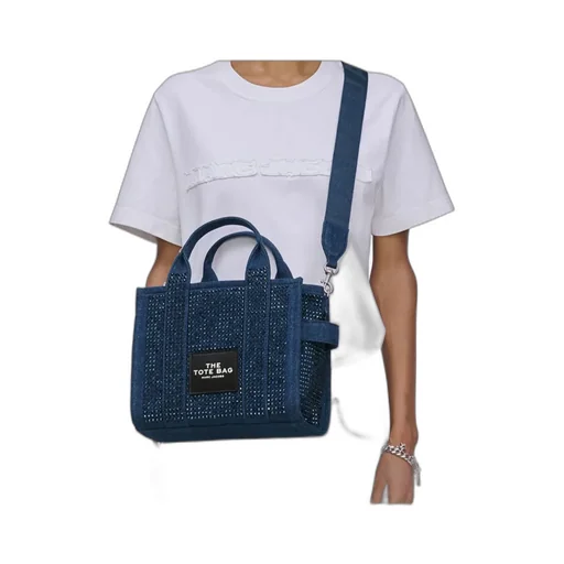 The Crystal Denim Small Tote Bag