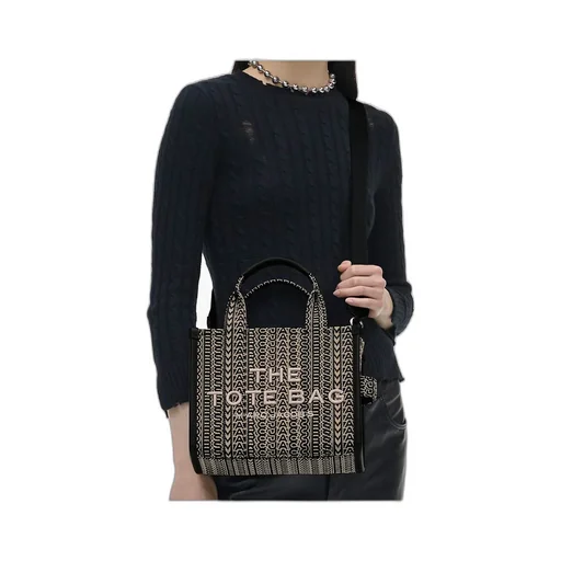 Monogram Jacquard Logo Detailed Small Tote Bag