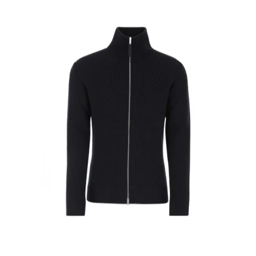 Long-Sleeved Zipped Knitted Cardigan