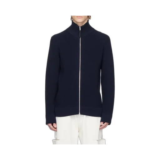 Long-Sleeved Zipped Knitted Cardigan