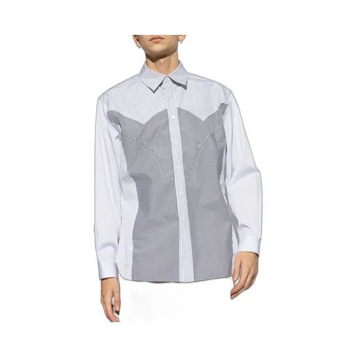 Panelled Striped Button-Up Shirt