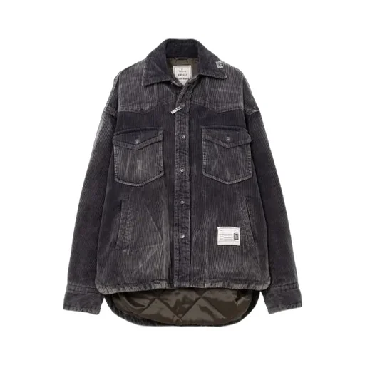 Distressed Corduroy Puffer Shirt
