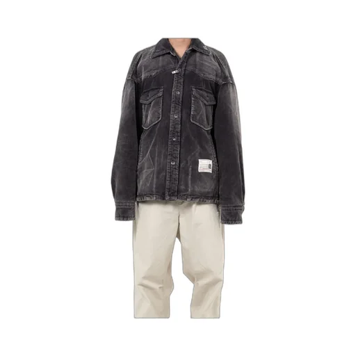 Distressed Corduroy Puffer Shirt