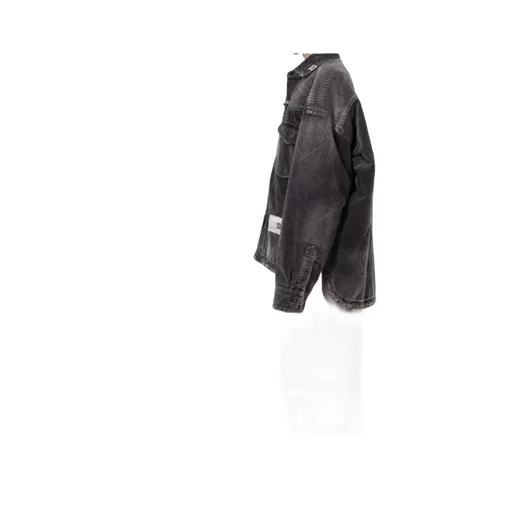 Distressed Corduroy Puffer Shirt