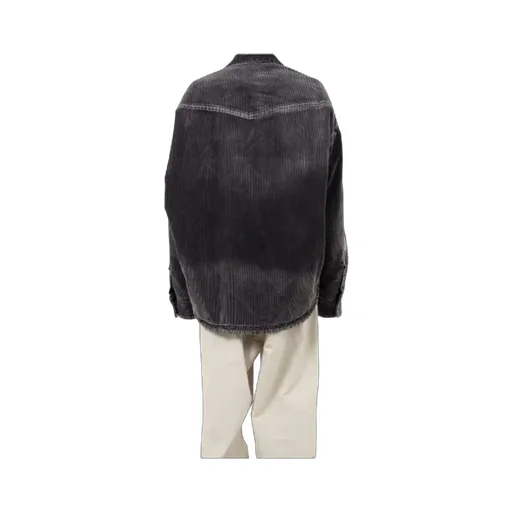 Distressed Corduroy Puffer Shirt