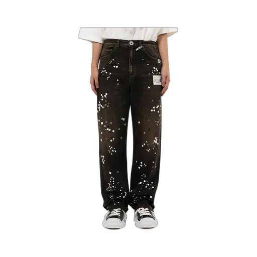 Embellished Denim Pants