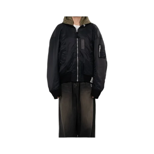Extended Placket Hood Flight Jacket