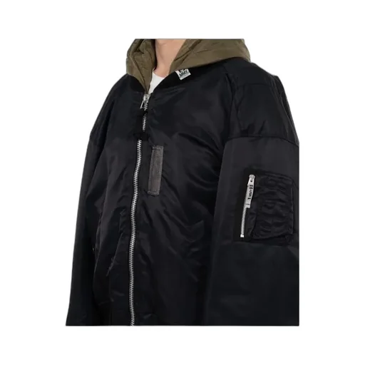 Extended Placket Hood Flight Jacket