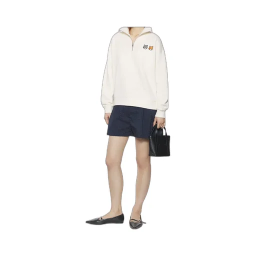 Double Bold Fox Head Half Zip Comfort Sweatshirt