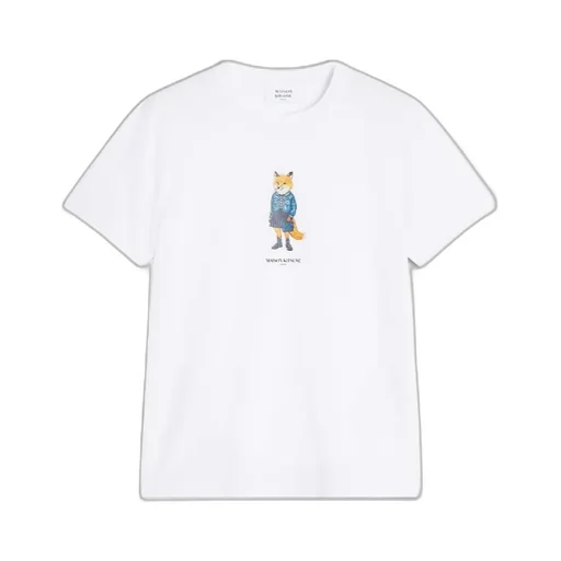 Dressed Fox Print Cotton T-Shirt