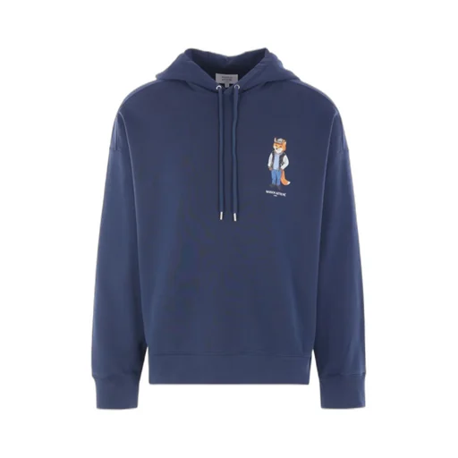 Dressed Fox Print Cotton Hoodie
