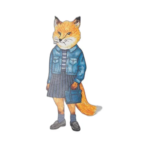 Dressed Fox Print Cotton T-Shirt
