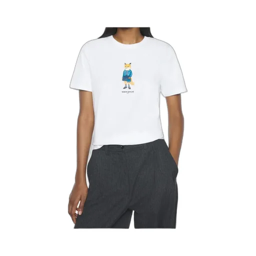 Dressed Fox Print Cotton T-Shirt