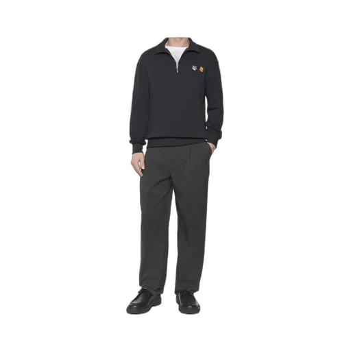 Double Bold Fox Head Half Zip Comfort Sweatshirt