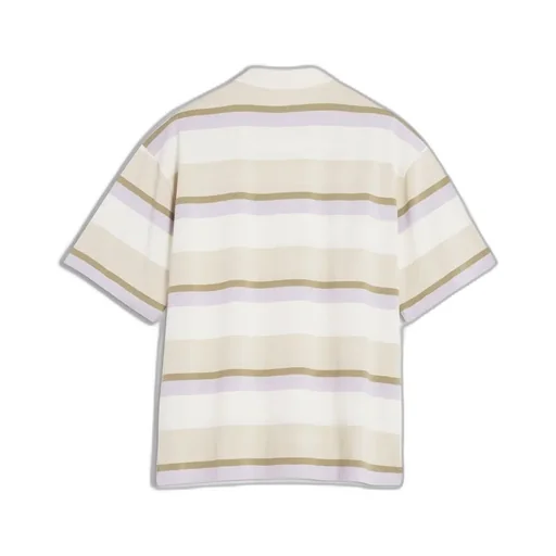 Striped Ss Oversize Polo Shirt