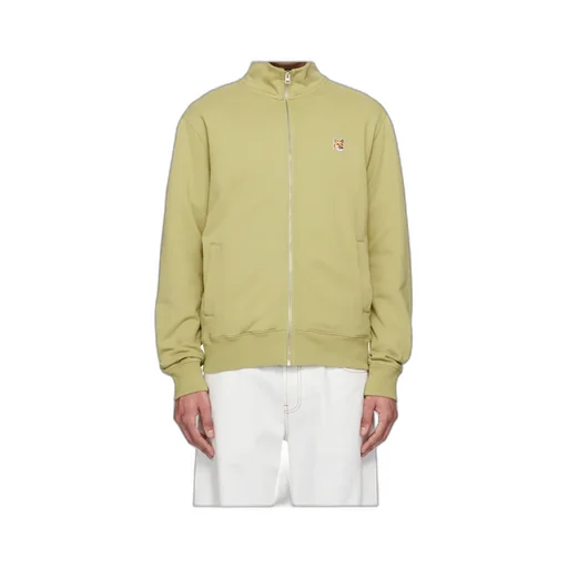 Fox Head-Patch Zip-Up Cardigan
