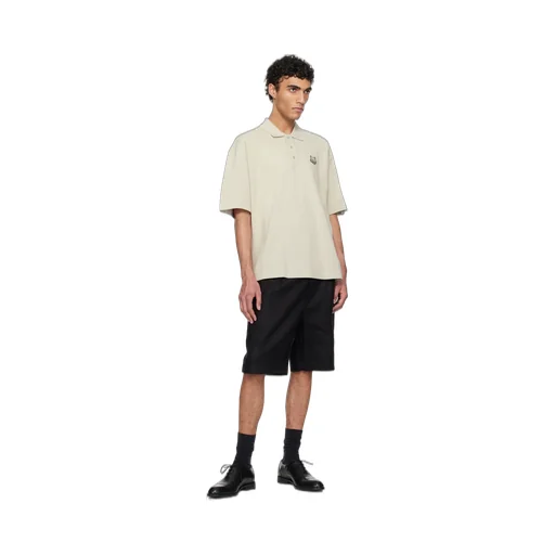 Bold Fox Head Patch Oversized Polo Shirt