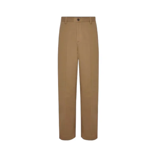 Logo Embroidered Straight-Leg Chinos