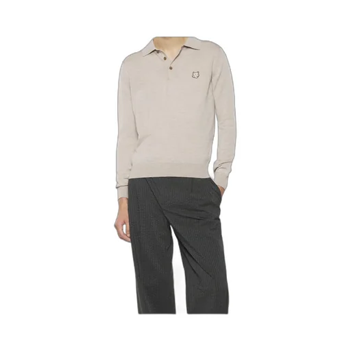 Fox Head Patch Fine-Knit Polo Shirt