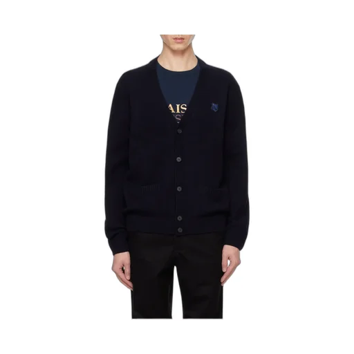 Bold Fox Head-Patch Knit Cardigan