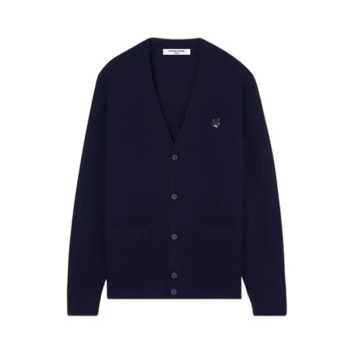 Bold Fox Head-Patch Knit Cardigan