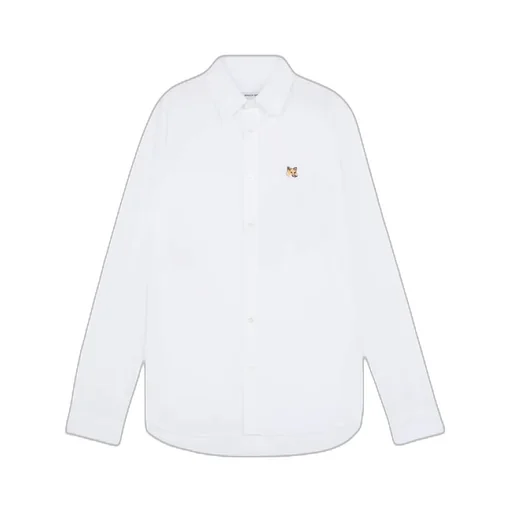 Fox Head Embroidered Long-Sleeved Shirt