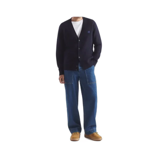 Bold Fox Head-Patch Knit Cardigan