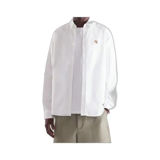 Fox Head Embroidered Long-Sleeved Shirt
