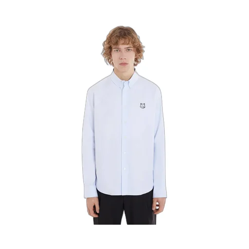 Fox Head Embroidered Long Sleeved Shirt
