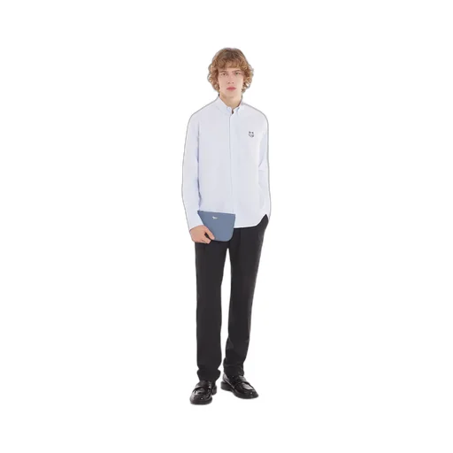 Fox Head Embroidered Long Sleeved Shirt