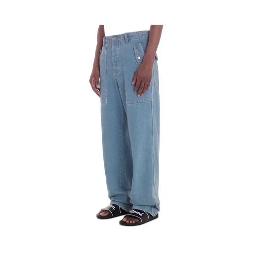 Fox Embroidered Wide-Leg Jeans