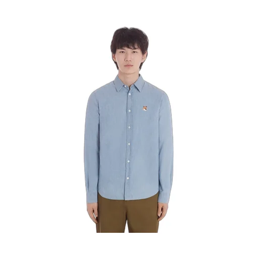 Fox Head Patch Denim Shirt