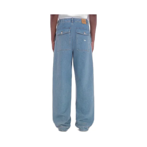 Fox Embroidered Wide-Leg Jeans