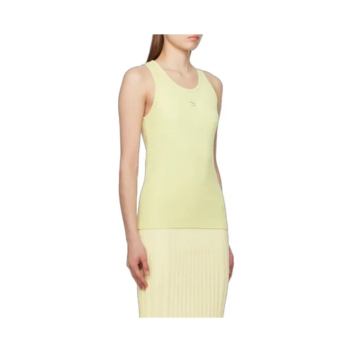 Fox Motif Sleeveless Ribbed Tank Top