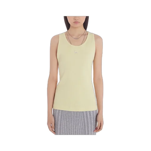 Fox Motif Sleeveless Ribbed Tank Top